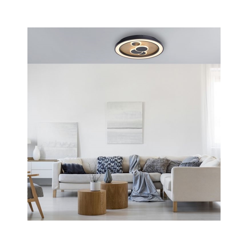 Paul Neuhaus 6284-79 - LED-kattovalaisin ELIZA LED/55,5W/230V halkaisija 60 cm tammi