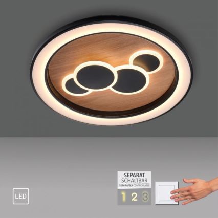Paul Neuhaus 6284-79 - LED-kattovalaisin ELIZA LED/55,5W/230V halkaisija 60 cm tammi