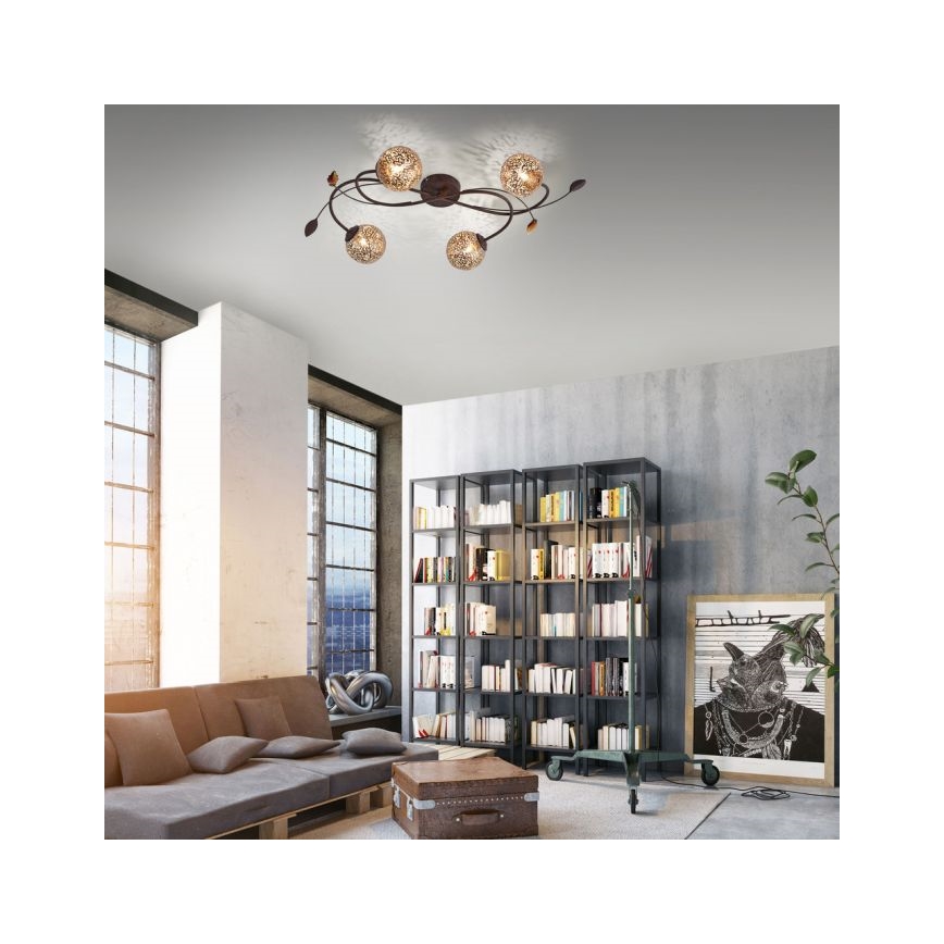 Paul Neuhaus 6395-48 - Kiinteä kattokruunu GRETA 4xG9/40W/230V