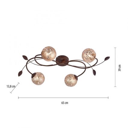 Paul Neuhaus 6395-48 - Kiinteä kattokruunu GRETA 4xG9/40W/230V