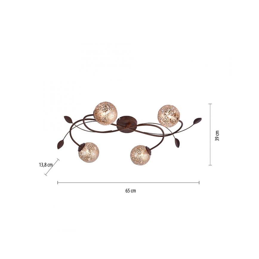 Paul Neuhaus 6395-48 - Kiinteä kattokruunu GRETA 4xG9/40W/230V