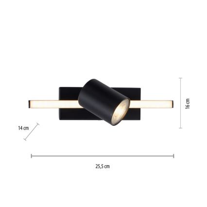 Paul Neuhaus 6523-18 - LED-kohdevalo BARIK 1xGU10/4,5W/230V + LED/3W