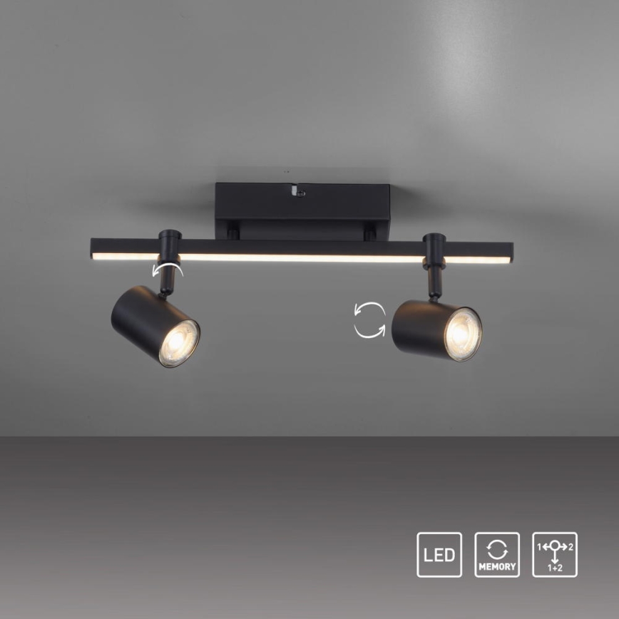 Paul Neuhaus 6524-18 - LED-kohdevalaisin BARIK 2xGU10/4,5W/230V + LED/5W