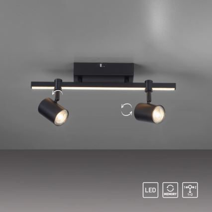 Paul Neuhaus 6524-18 - LED-kohdevalo BARIK 2xGU10/4,5W/230V + LED/5W