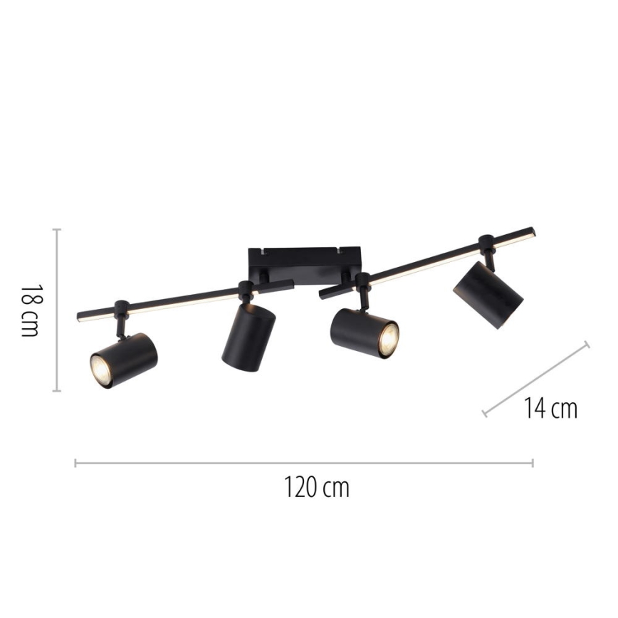 Paul Neuhaus 6525-18 - LED-kohdevalaisin BARIK 4xGU10/4,5W/230V + LED/10W