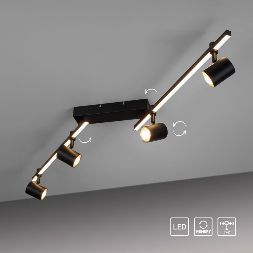 Paul Neuhaus 6525-18 - LED-kohdevalo BARIK 4xGU10/4,5W/230V + LED/10W