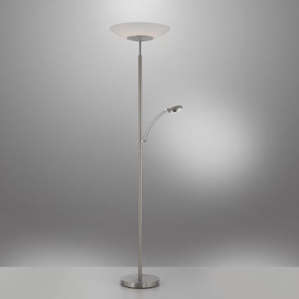 Paul Neuhaus 655-55 - Himmennettävä LED-lattiavalaisin ALFRED 1xLED/28W+1xLED/4W/230V kiiltävä kromi