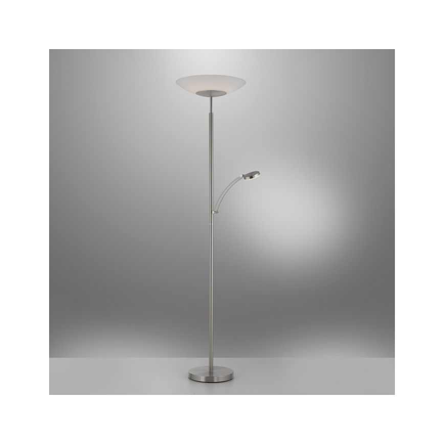 Paul Neuhaus 655-55 - Himmennettävä LED-lattiavalaisin ALFRED 1xLED/28W+1xLED/4W/230V kiiltävä kromi