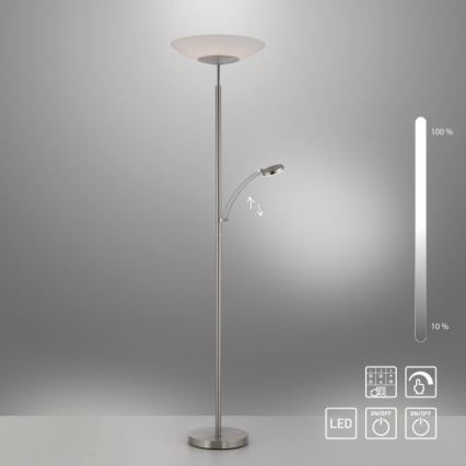 Paul Neuhaus 655-55 - Himmennettävä LED-lattiavalaisin ALFRED 1xLED/28W+1xLED/4W/230V kiiltävä kromi