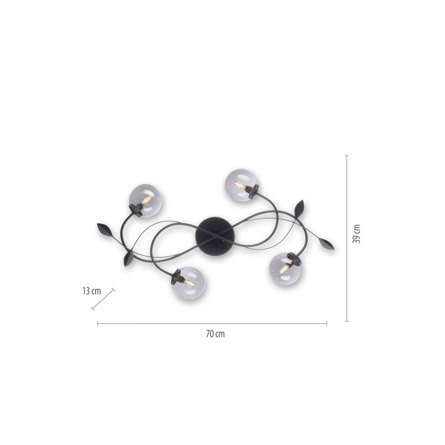 Paul Neuhaus 6724-18 - LED Pinta-asetettava kattokruunu WIDOW 4xG9/3W/230V