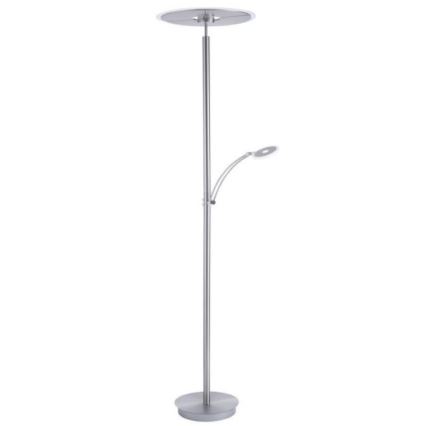 Paul Neuhaus 673-55 - Himmennettävä LED-lattiavalaisin ARTUR 2xLED/21W/230V+1xLED/6W kiiltävä kromi