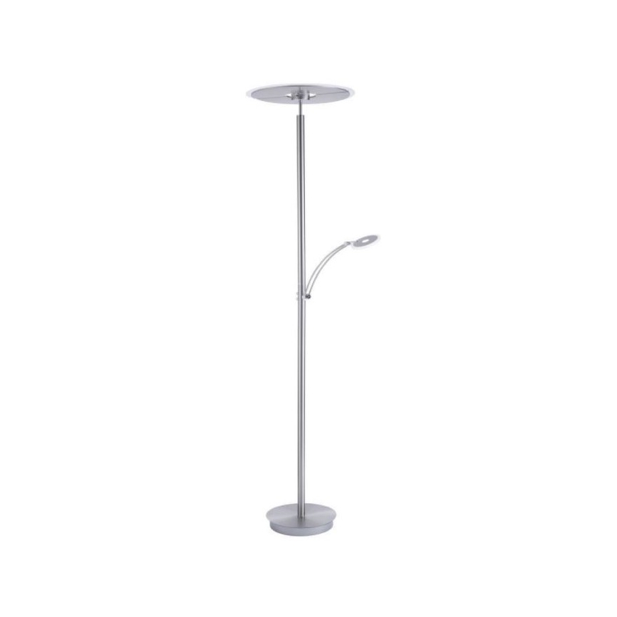 Paul Neuhaus 673-55 - Himmennettävä LED-lattiavalaisin ARTUR 2xLED/21W/230V+1xLED/6W kiiltävä kromi