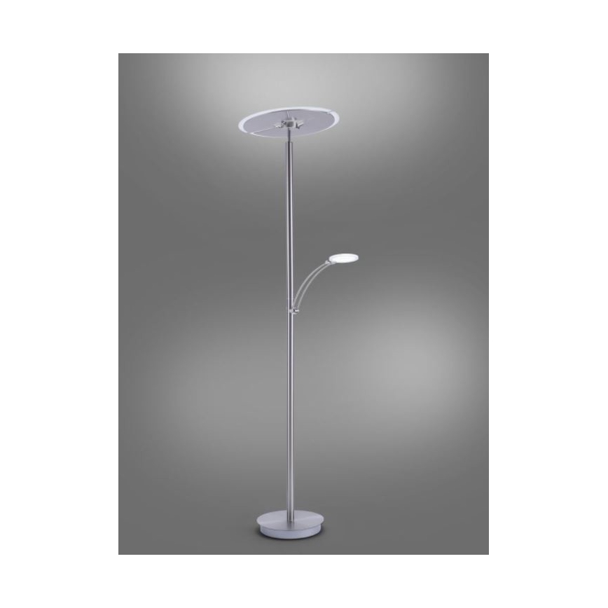 Paul Neuhaus 673-55 - Himmennettävä LED-lattiavalaisin ARTUR 2xLED/21W/230V+1xLED/6W kiiltävä kromi