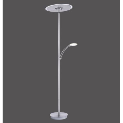 Paul Neuhaus 673-55 - Himmennettävä LED-lattiavalaisin ARTUR 2xLED/21W/230V+1xLED/6W kiiltävä kromi