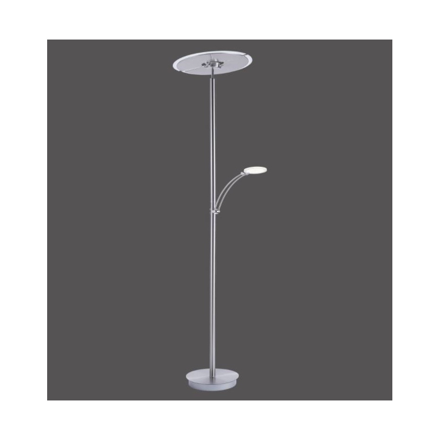 Paul Neuhaus 673-55 - Himmennettävä LED-lattiavalaisin ARTUR 2xLED/21W/230V+1xLED/6W kiiltävä kromi