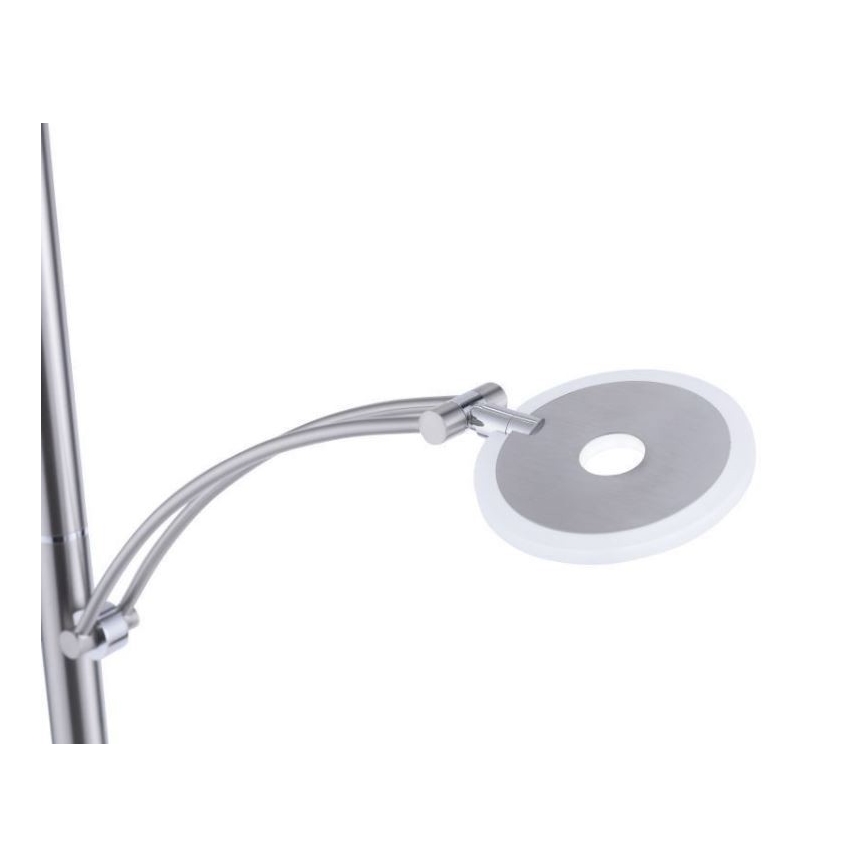 Paul Neuhaus 673-55 - Himmennettävä LED-lattiavalaisin ARTUR 2xLED/21W/230V+1xLED/6W kiiltävä kromi