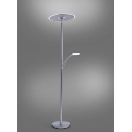 Paul Neuhaus 673-55 - Himmennettävä LED-lattiavalaisin ARTUR 2xLED/21W/230V+1xLED/6W kiiltävä kromi