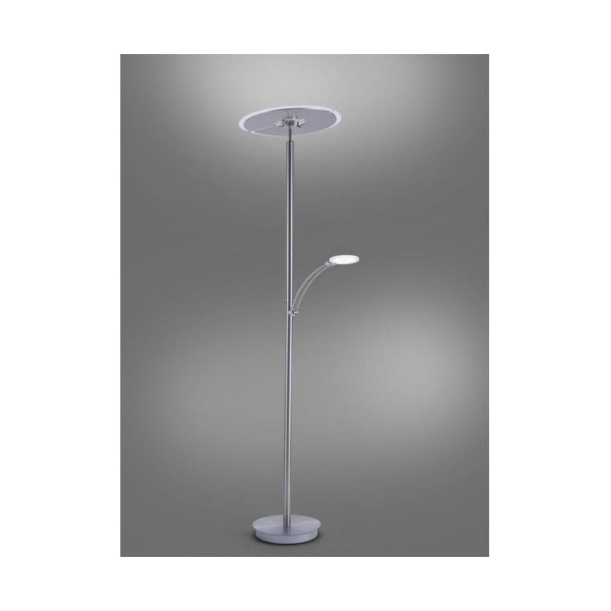 Paul Neuhaus 673-55 - Himmennettävä LED-lattiavalaisin ARTUR 2xLED/21W/230V+1xLED/6W kiiltävä kromi