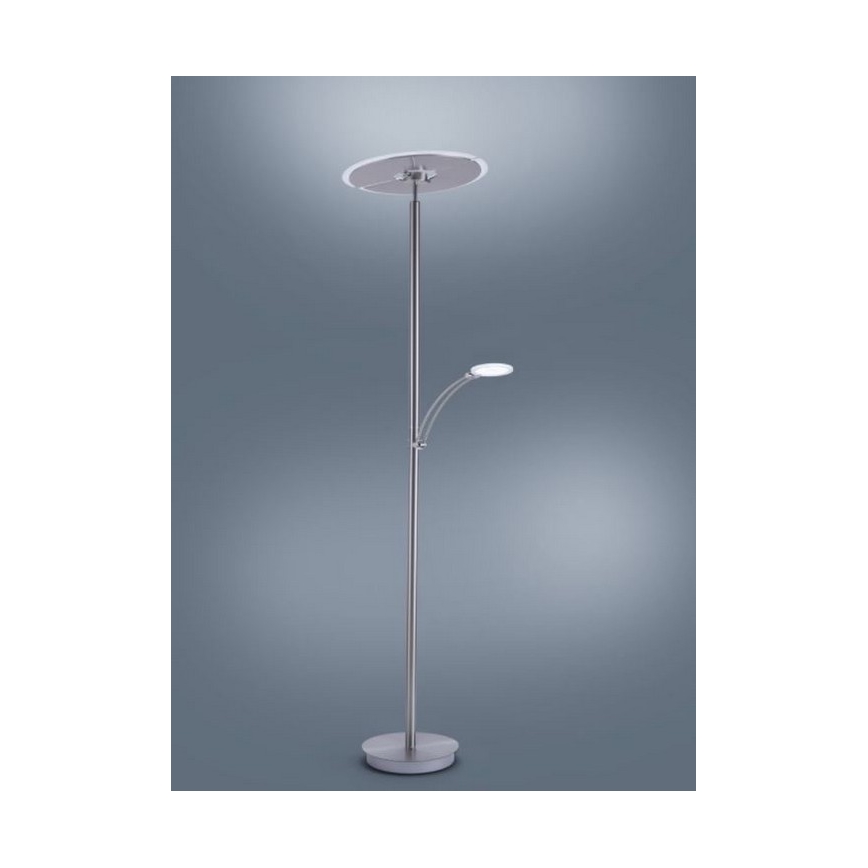 Paul Neuhaus 673-55 - Himmennettävä LED-lattiavalaisin ARTUR 2xLED/21W/230V+1xLED/6W kiiltävä kromi