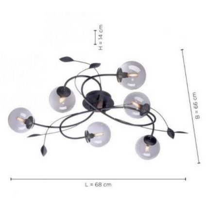 Paul Neuhaus 6737-18 - LED Pinta-asetettava kattokruunu WIDOW 6xG9/3W/230V