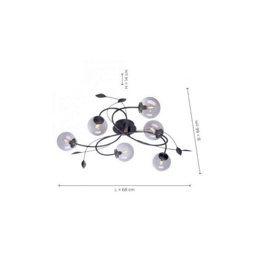 Paul Neuhaus 6737-18 - LED Pinta-asetettava kattokruunu WIDOW 6xG9/3W/230V
