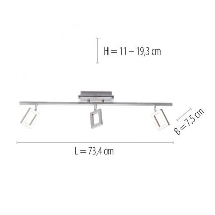 Paul Neuhaus 6959-55 - LED-kohdevalo INIGO 3xLED/4,2W/230V