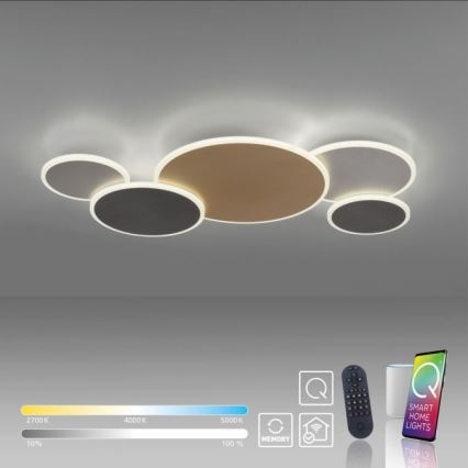 Paul Neuhaus 8008-70 - Himmennettävä LED-kattovalaisin Q-PIATO LED/49W/230V 2700-5000K Wi-Fi + kauko-ohjaus