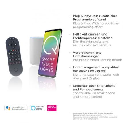 Paul Neuhaus 8008-70 - Himmennettävä LED-kattovalaisin Q-PIATO LED/49W/230V 2700-5000K Wi-Fi + kauko-ohjaus