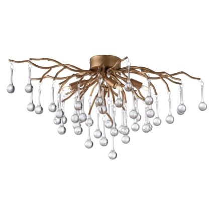 Paul Neuhaus 8090-11 - Kiinteä kattokruunu ICICLE 4xG9/40W/230V 30x60 cm messinki