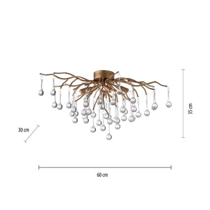 Paul Neuhaus 8090-11 - Kiinteä kattokruunu ICICLE 4xG9/40W/230V