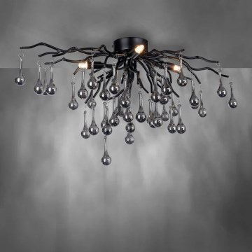 Paul Neuhaus 8090-18 - Pinta-asennettava kattokruunu ICICLE 4xG9/40W/230V 30x60 cm musta