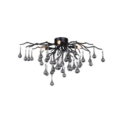 Paul Neuhaus 8090-18 - Pinta-asennettava kattokruunu ICICLE 4xG9/40W/230V 30x60 cm musta