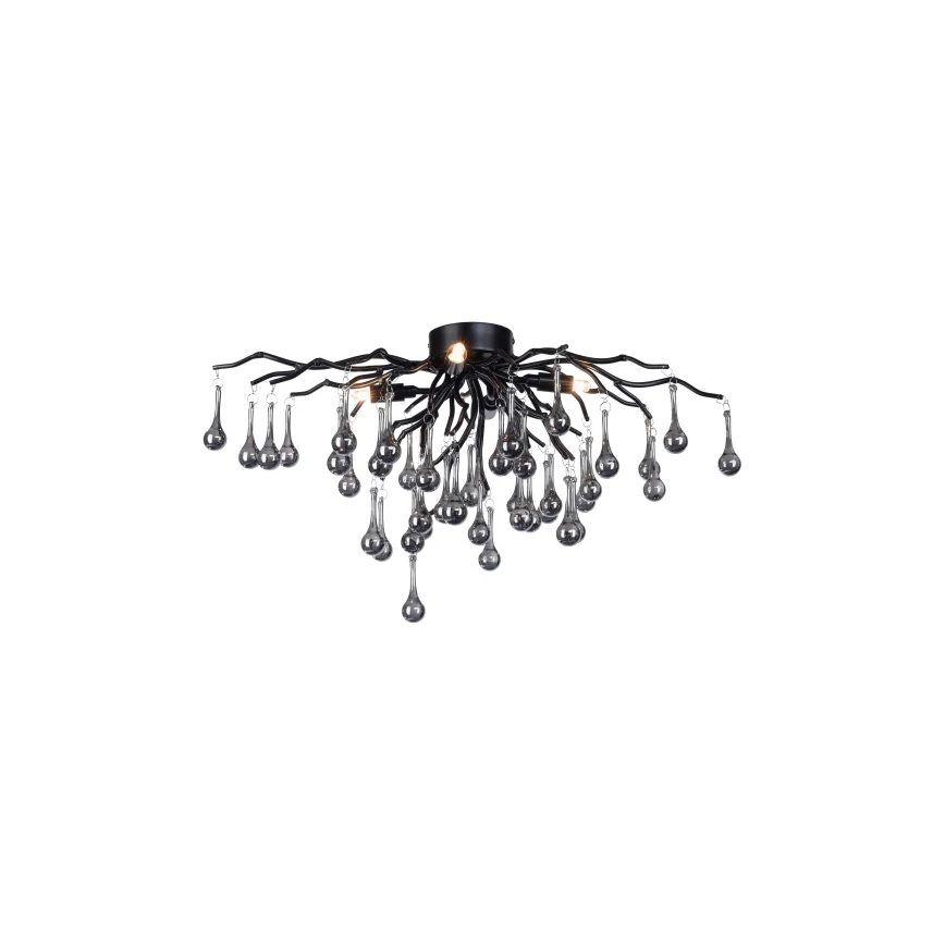 Paul Neuhaus 8090-18 - Pinta-asennettava kattokruunu ICICLE 4xG9/40W/230V 30x60 cm musta