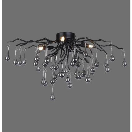 Paul Neuhaus 8090-18 - Pinta-asennettava kattokruunu ICICLE 4xG9/40W/230V 30x60 cm musta