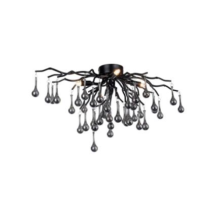 Paul Neuhaus 8090-18 - Pinta-asennettava kattokruunu ICICLE 4xG9/40W/230V 30x60 cm musta