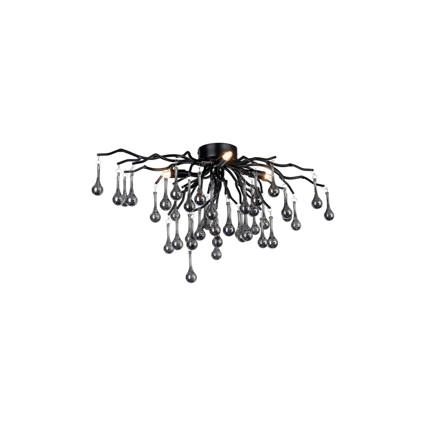 Paul Neuhaus 8090-18 - Pinta-asennettava kattokruunu ICICLE 4xG9/40W/230V 30x60 cm musta