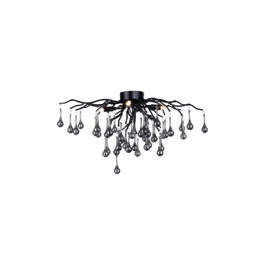 Paul Neuhaus 8090-18 - Pinta-asennettava kattokruunu ICICLE 4xG9/40W/230V 30x60 cm musta