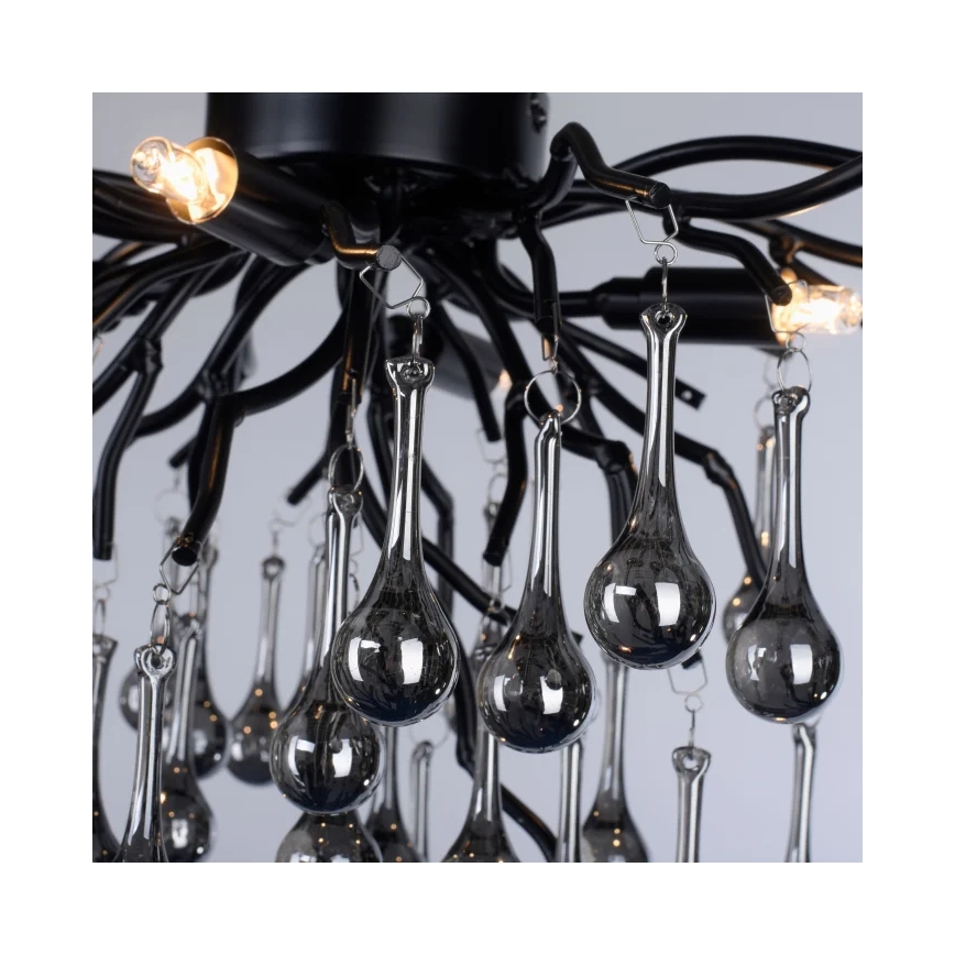 Paul Neuhaus 8090-18 - Pinta-asennettava kattokruunu ICICLE 4xG9/40W/230V 30x60 cm musta