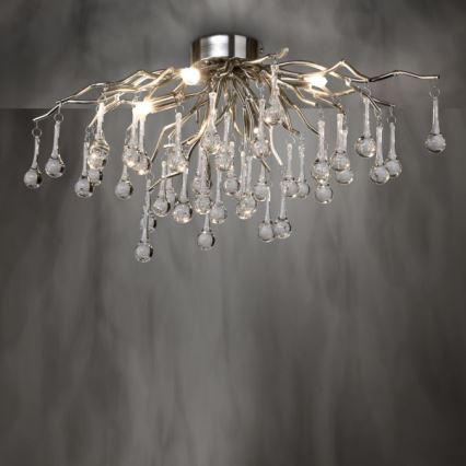 Paul Neuhaus 8090-55 - Kiinteä kattokruunu ICICLE 4xG9/40W/230V 30x60 cm kiiltävä kromi