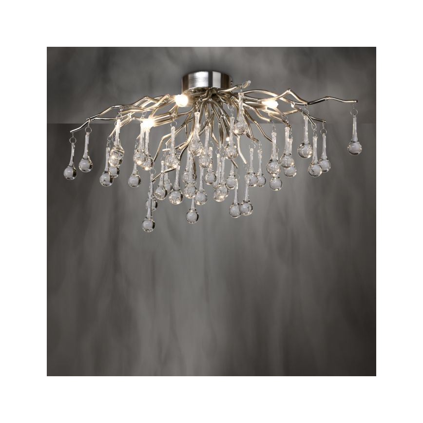 Paul Neuhaus 8090-55 - Kiinteä kattokruunu ICICLE 4xG9/40W/230V 30x60 cm kiiltävä kromi