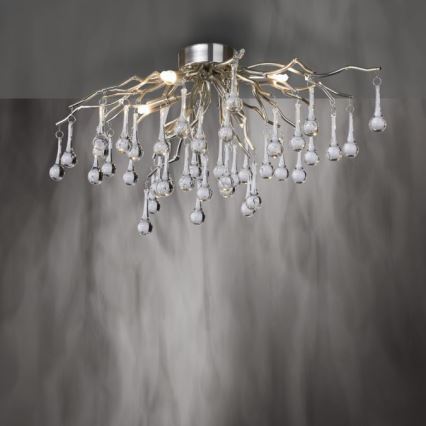 Paul Neuhaus 8090-55 - Kiinteä kattokruunu ICICLE 4xG9/40W/230V 30x60 cm kiiltävä kromi