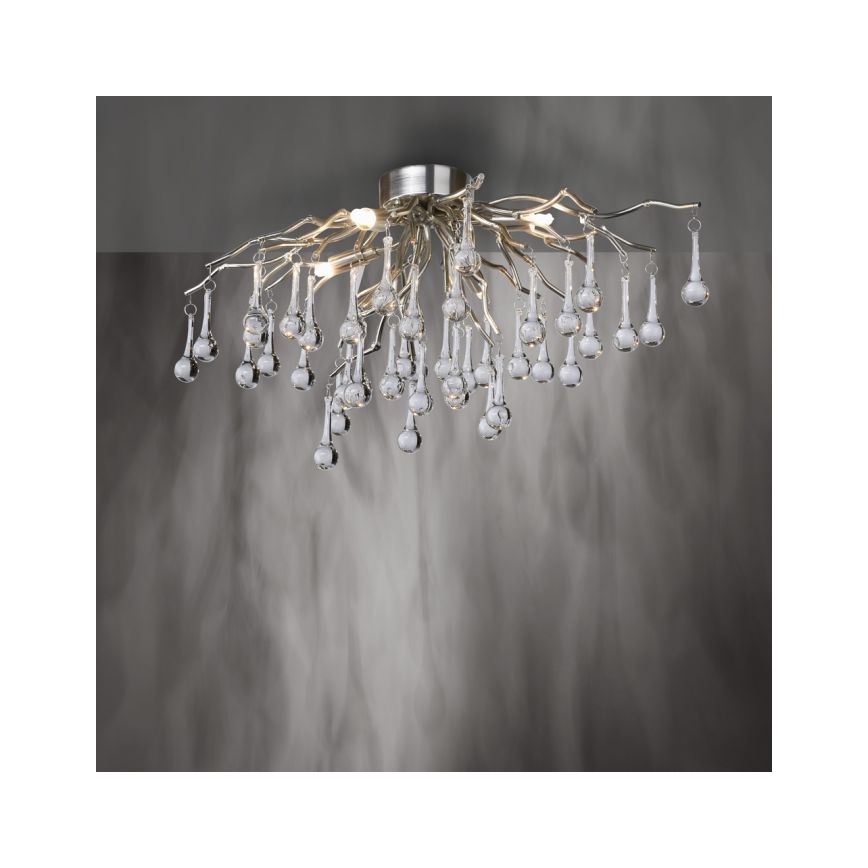 Paul Neuhaus 8090-55 - Kiinteä kattokruunu ICICLE 4xG9/40W/230V 30x60 cm kiiltävä kromi