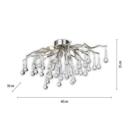 Paul Neuhaus 8090-55 - Kiinteä kattokruunu ICICLE 4xG9/40W/230V