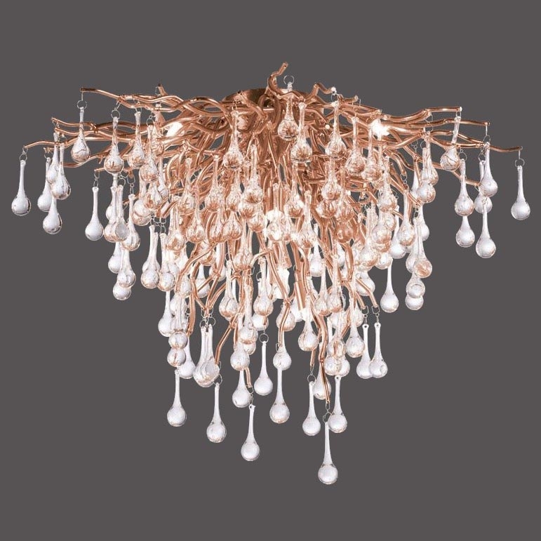 Paul Neuhaus 8091-11 - Kiinteä kattokruunu ICICLE 9xG9/40W/230V halkaisija 50 cm messinki