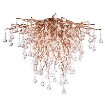Paul Neuhaus 8091-11 - Kiinteä kattokruunu ICICLE 9xG9/40W/230V halkaisija 50 cm messinki