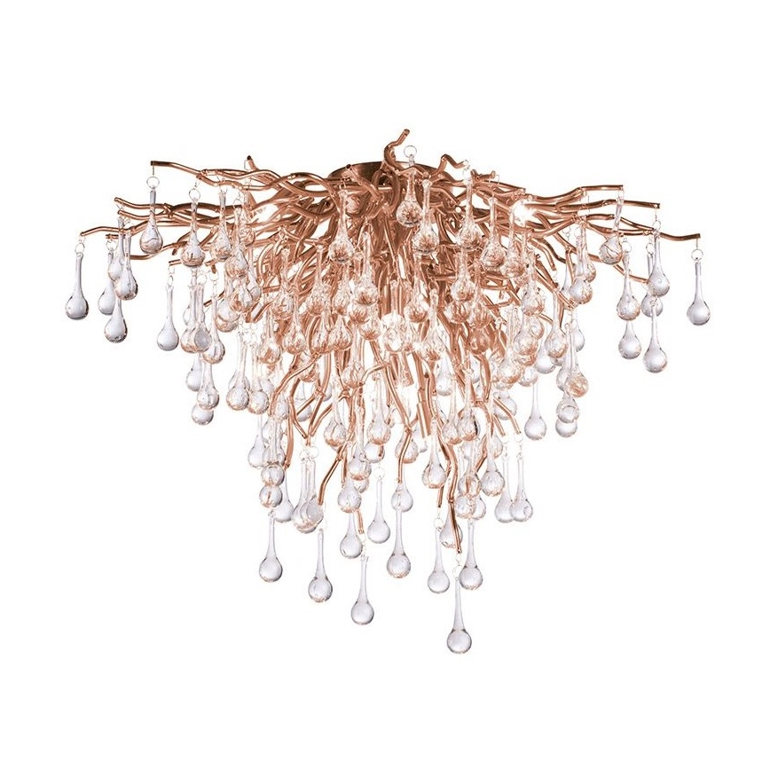 Paul Neuhaus 8091-11 - Kiinteä kattokruunu ICICLE 9xG9/40W/230V halkaisija 50 cm messinki