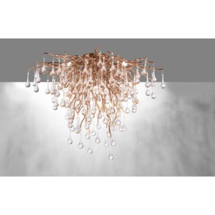 Paul Neuhaus 8091-11 - Kiinteä kattokruunu ICICLE 9xG9/40W/230V halkaisija 50 cm messinki