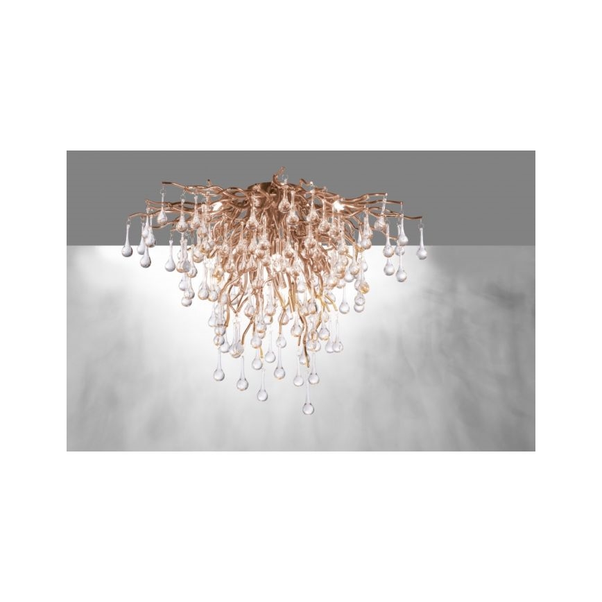 Paul Neuhaus 8091-11 - Kiinteä kattokruunu ICICLE 9xG9/40W/230V halkaisija 50 cm messinki
