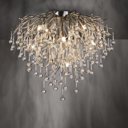 Paul Neuhaus 8091-55 - Kiinteä kattokruunu ICICLE 9xG9/40W/230V halkaisija 50 cm kiiltävä kromi