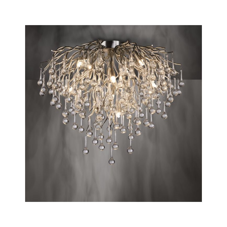 Paul Neuhaus 8091-55 - Kiinteä kattokruunu ICICLE 9xG9/40W/230V halkaisija 50 cm kiiltävä kromi